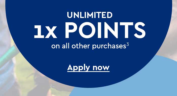 Apply now for unlimited 1x points on all other purchases(3).